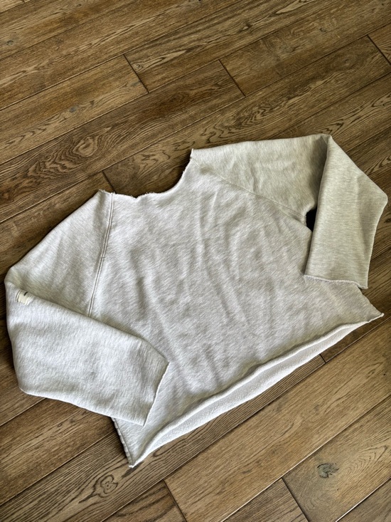 Joah Brown SLOUCHY PULLOVER SWEATSHIRT PEARL GREY FRENCH TERRY SMALL - Picture 10 of 12